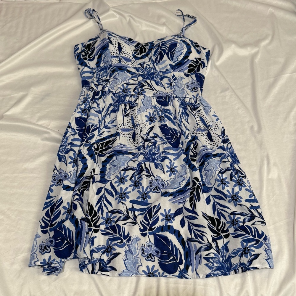 Floral Blue and White Sundress